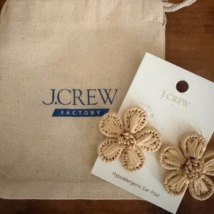 J. Crew Raffia Flower Earrings